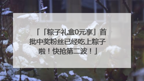 「粽子礼盒0元享」首批中奖粉丝已经吃上粽子啦！快抢第二波！
