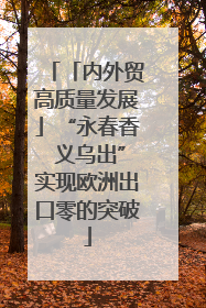「内外贸高质量发展」“永春香 义乌出”实现欧洲出口零的突破