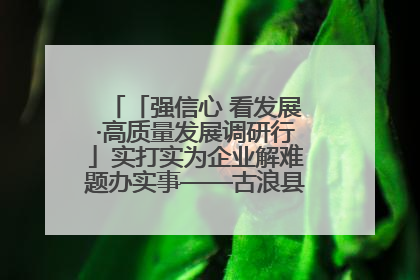 「强信心 看发展·高质量发展调研行」实打实为企业解难题办实事——古浪县优化营商环境助力企业高质量发展见闻