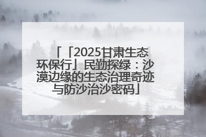 「2025甘肃生态环保行」民勤探绿：沙漠边缘的生态治理奇迹与防沙治沙密码