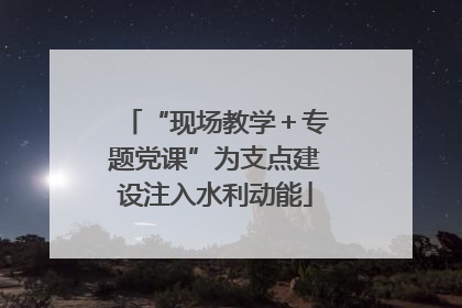 “现场教学＋专题党课”为支点建设注入水利动能