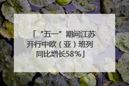 “五一”期间江苏开行中欧（亚）班列同比增长58％