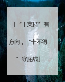 “十支持”有方向，“十不得”守底线