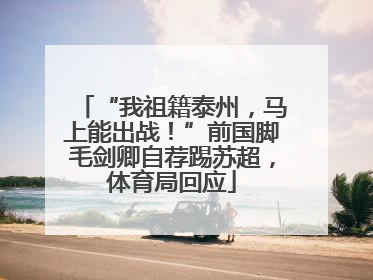 “我祖籍泰州，马上能出战！”前国脚毛剑卿自荐踢苏超，体育局回应