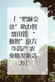 “把脉会诊”助力智慧田管 “数智”良方夺高产 农业焕发新活力