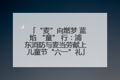 “麦”向燃梦 蓝焰 “童” 行：浦东消防与麦当劳献上儿童节“六一”礼
