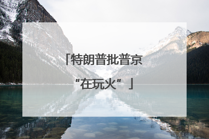 特朗普批普京“在玩火”