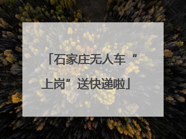 石家庄无人车“上岗”送快递啦