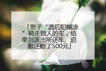 男子“酒后犯糊涂”骑走别人的车，结果到派出所还车、道歉还赔了500元