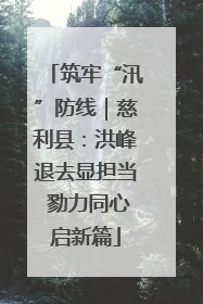 筑牢“汛”防线｜慈利县：洪峰退去显担当 勠力同心启新篇