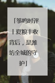 筝鸣时评丨夏粮丰收背后，是潍坊全城的守护