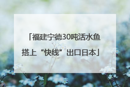 福建宁德30吨活水鱼搭上“快线”出口日本
