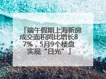 端午假期上海新房成交面积同比增长87%，5月9个楼盘实现“日光”