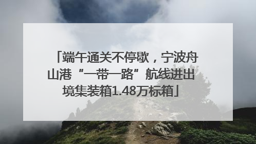 端午通关不停歇，宁波舟山港“一带一路”航线进出境集装箱1.48万标箱