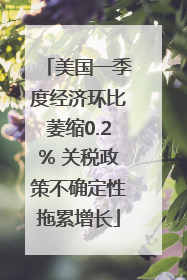 美国一季度经济环比萎缩0.2% 关税政策不确定性拖累增长