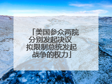 美国参众两院分别发起决议 拟限制总统发起战争的权力