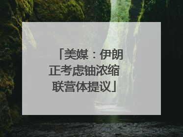 美媒：伊朗正考虑铀浓缩联营体提议