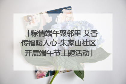 粽情端午聚邻里 艾香传福暖人心-朱家山社区开展端午节主题活动