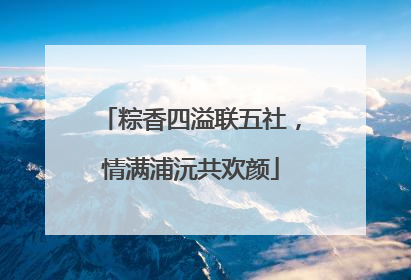 粽香四溢联五社，情满浦沅共欢颜