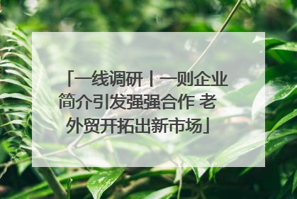 一线调研丨一则企业简介引发强强合作 老外贸开拓出新市场