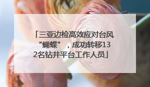 三亚边检高效应对台风“蝴蝶”，成功转移132名钻井平台工作人员