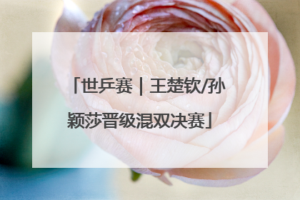 世乒赛｜王楚钦/孙颖莎晋级混双决赛