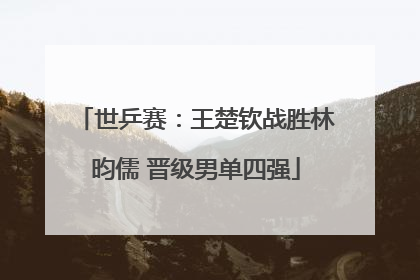 世乒赛：王楚钦战胜林昀儒 晋级男单四强