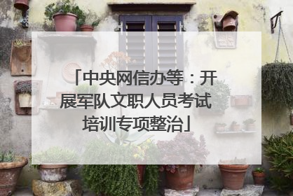 中央网信办等：开展军队文职人员考试培训专项整治