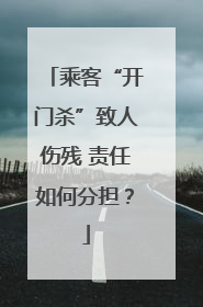 乘客“开门杀”致人伤残 责任如何分担？