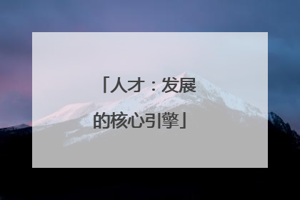 人才：发展的核心引擎