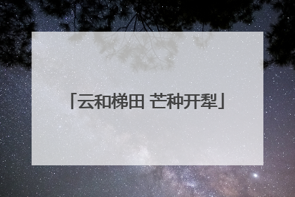 云和梯田 芒种开犁