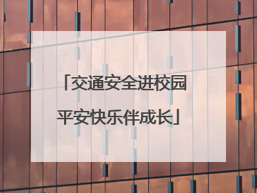 交通安全进校园 平安快乐伴成长