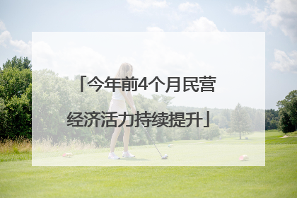 今年前4个月民营经济活力持续提升