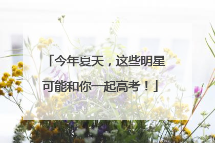今年夏天，这些明星可能和你一起高考！