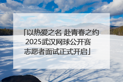 以热爱之名 赴青春之约 2025武汉网球公开赛志愿者面试正式开启