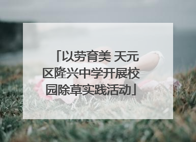 以劳育美 天元区隆兴中学开展校园除草实践活动