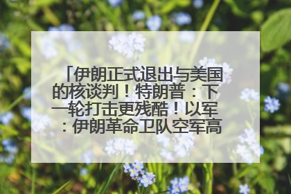 伊朗正式退出与美国的核谈判！特朗普：下一轮打击更残酷！以军：伊朗革命卫队空军高层指挥系统已被击垮