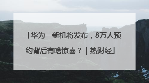 华为一新机将发布，8万人预约背后有啥惊喜？｜热财经