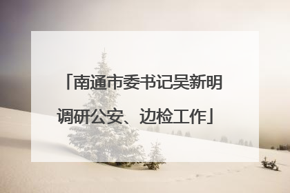 南通市委书记吴新明调研公安、边检工作