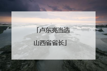 卢东亮当选山西省省长