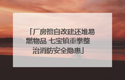 厂房擅自改建还堆易燃物品 七宝镇重拳整治消防安全隐患