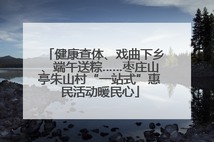 健康查体、戏曲下乡、端午送粽……枣庄山亭朱山村“一站式”惠民活动暖民心