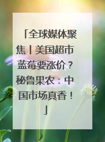 全球媒体聚焦丨美国超市蓝莓要涨价？秘鲁果农：中国市场真香！