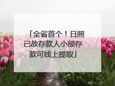 全省首个！日照已故存款人小额存款可线上提取