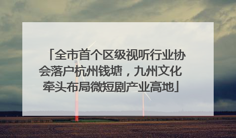 全市首个区级视听行业协会落户杭州钱塘，九州文化牵头布局微短剧产业高地