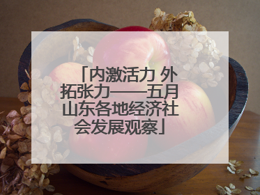 内激活力 外拓张力——五月山东各地经济社会发展观察