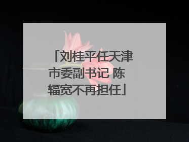刘桂平任天津市委副书记 陈辐宽不再担任