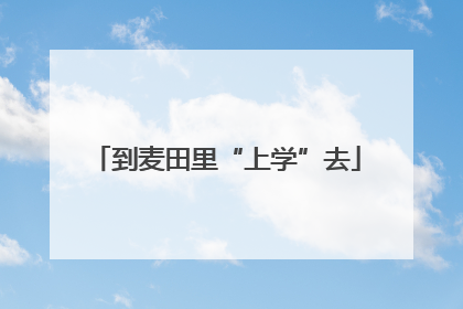 到麦田里“上学”去