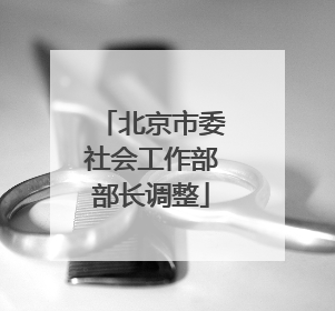 北京市委社会工作部部长调整