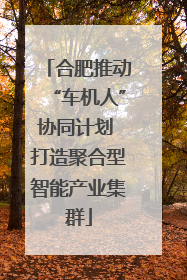 合肥推动“车机人”协同计划 打造聚合型智能产业集群